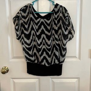 Black a gray dressy top